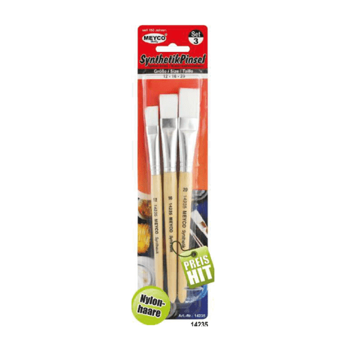 Synthetic Stencil Paint Brushes x 3 (Item No: 14235)