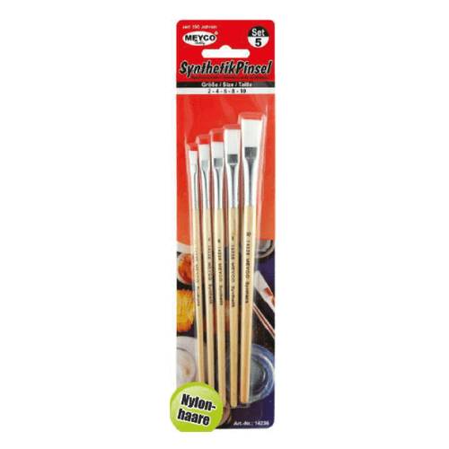 Synthetic Stencil Paint Brushes x 5 (Item No: 14236)