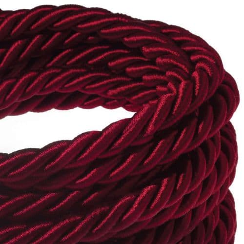 Twisted XL Electrical Cable - Shiny Dark Bordeaux 16mm