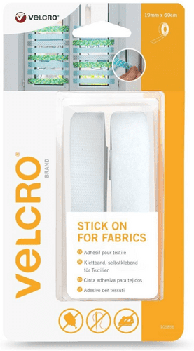 Velcro Hook & Loop Tape: Stick-On for Fabric : 60cm x 19mm: White