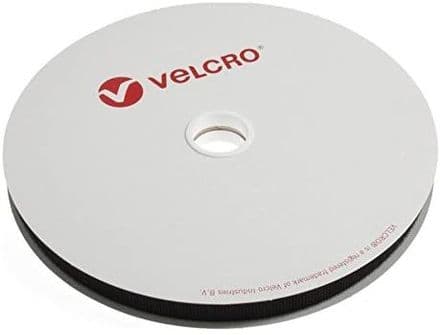 Velcro HOOK ONLY Tape: Self-Adhesive: 25m x 20mm: Black