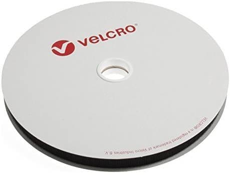 Velcro HOOK ONLY Tape: Self-Adhesive: 25m x 20mm: Black ID: 2V11H20\BLK