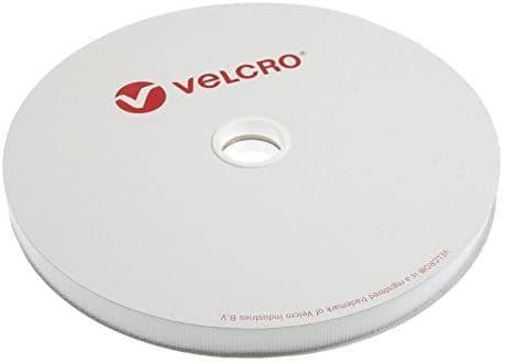 Velcro HOOK ONLY Tape: Self-Adhesive: 25m x 20mm: White