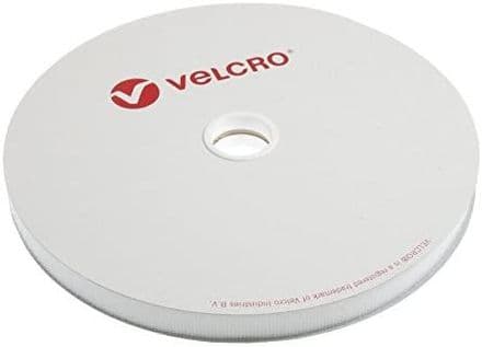 Velcro HOOK ONLY Tape: Sew-In: 25m x 20mm: White