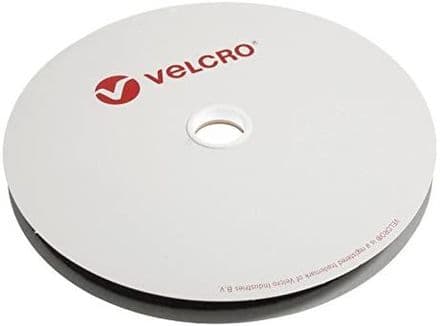 Velcro LOOP ONLY Tape: Self-Adhesive: 25m x 20mm: Black
