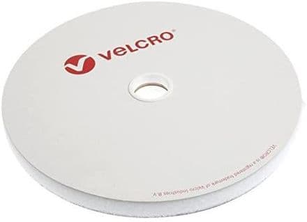 Velcro LOOP ONLY Tape: Self-Adhesive: 25m x 20mm: White