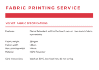 Velvet 144cm - Linear Meter- Custom Printed Fabric