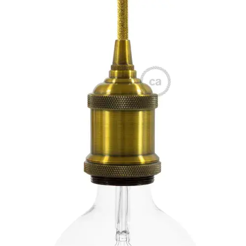 Vintage Aluminium E27 Lamp Holder Kit - Brass