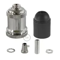 Vintage Aluminium E27 Lamp Holder Kit - Chrome
