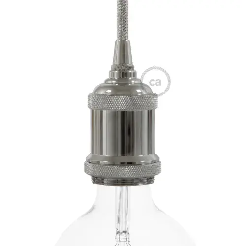 Vintage Aluminium E27 Lamp Holder Kit - Chrome