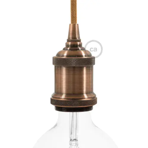 Vintage Aluminium E27 Lamp Holder Kit - Copper