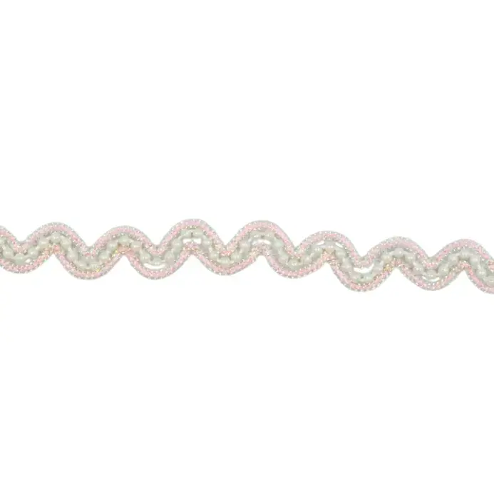 Wavy Beaded Trim Pink 12mm x 10mtrs