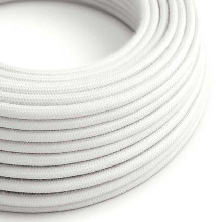 White Cotton 3-Core Textile Cable