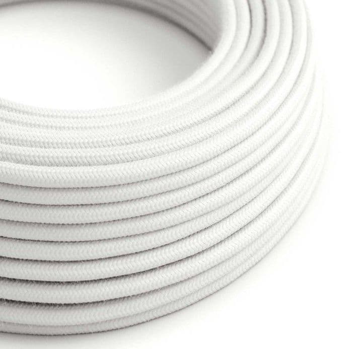 White Cotton 3-Core Textile Cable
