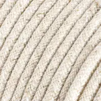 White Melange Linen 3-Core Textile Cable