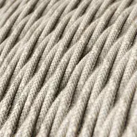 White Melange Linen 3-Core Twisted Textile Cable