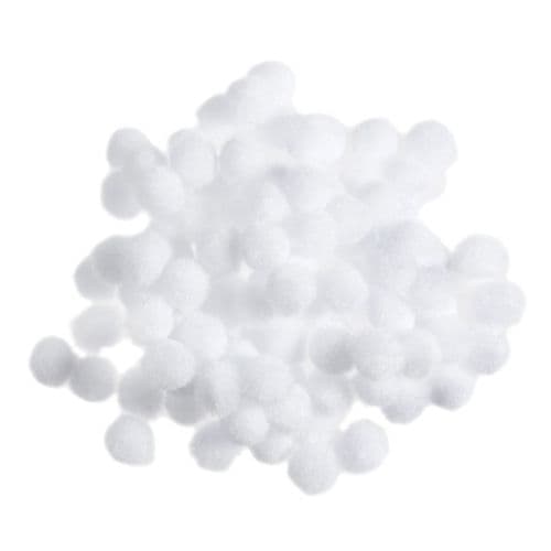 White Pom Poms - 100 pcs