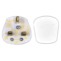White UK 3-Pin Plug With 3A Fuse