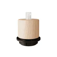 Wood Cylindrical E27 Threaded Lamp Holder Kit With Cable Clamp