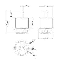 Wood Cylindrical E27 Threaded Lamp Holder Kit With Cable Clamp