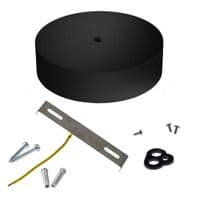 Wooden Ceiling Rose Kit with 1 Hole -Black