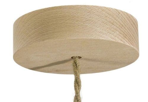 Wooden Ceiling Rose Kit with 1 Hole - Natural Wood