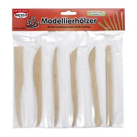 Wooden Modelling Tools assorted 6 pack (14271)