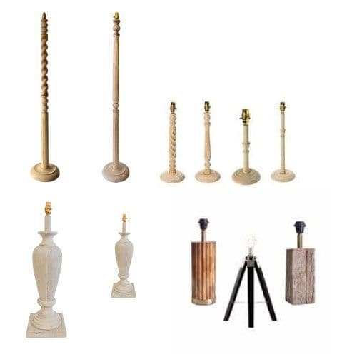 Wooden Table and Floor  Lamps