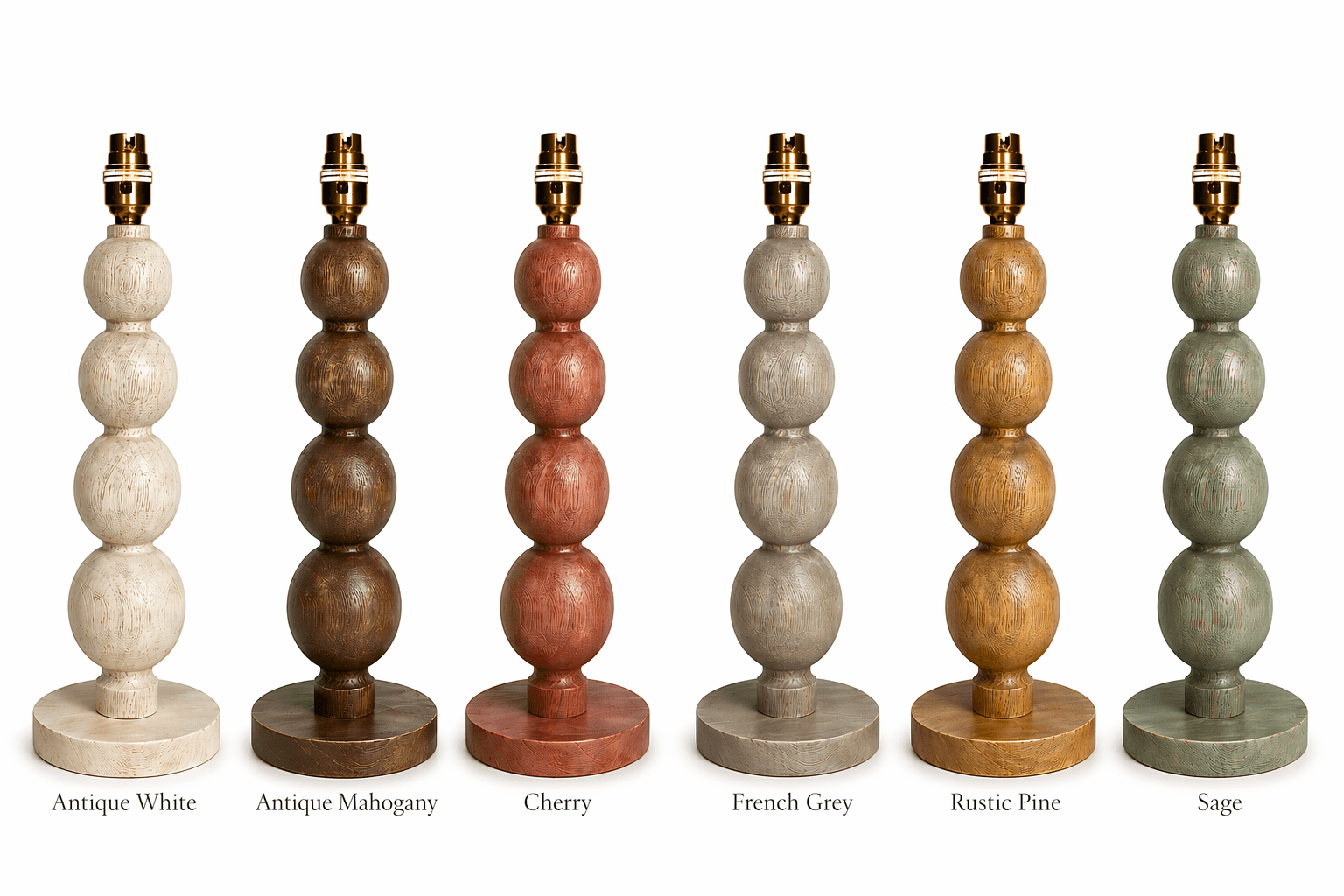 Lamp base shown in Danish Oil finish options