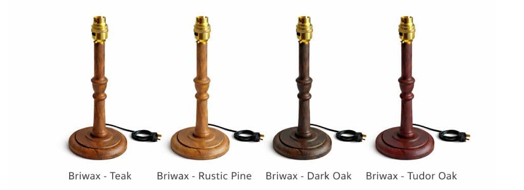 Lamp base shown in Briwax finish options