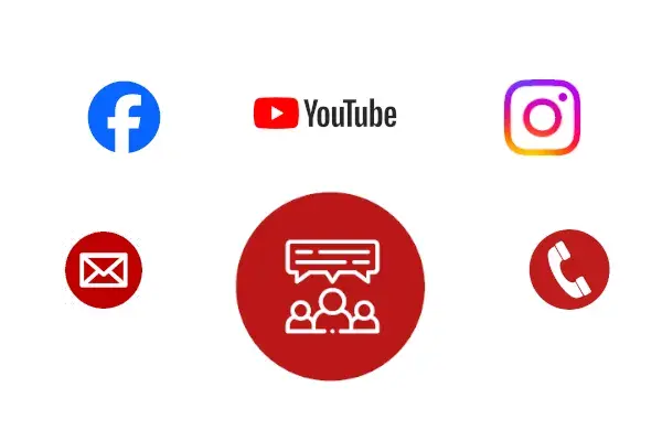 Socials and contact logos