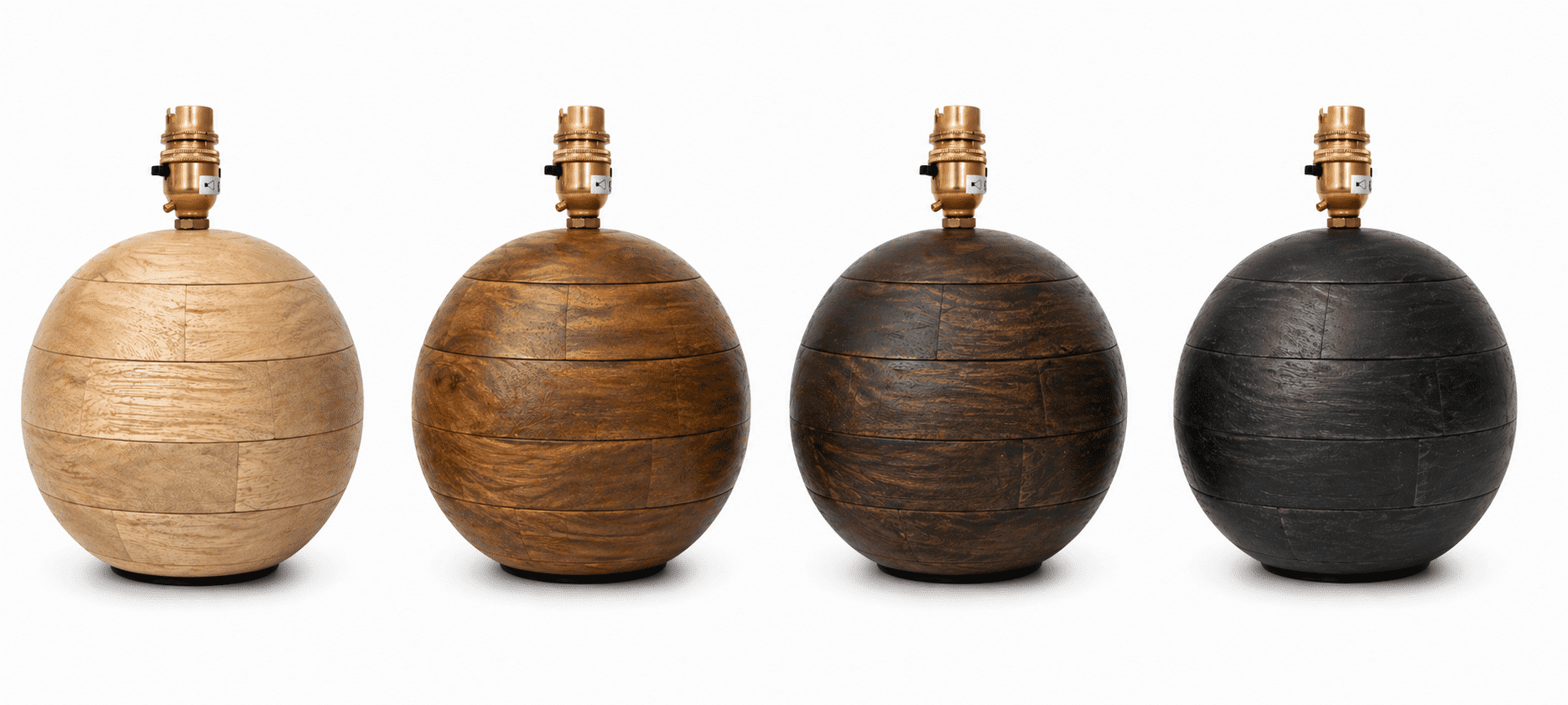 Lamp base shown in Danish Oil finish options