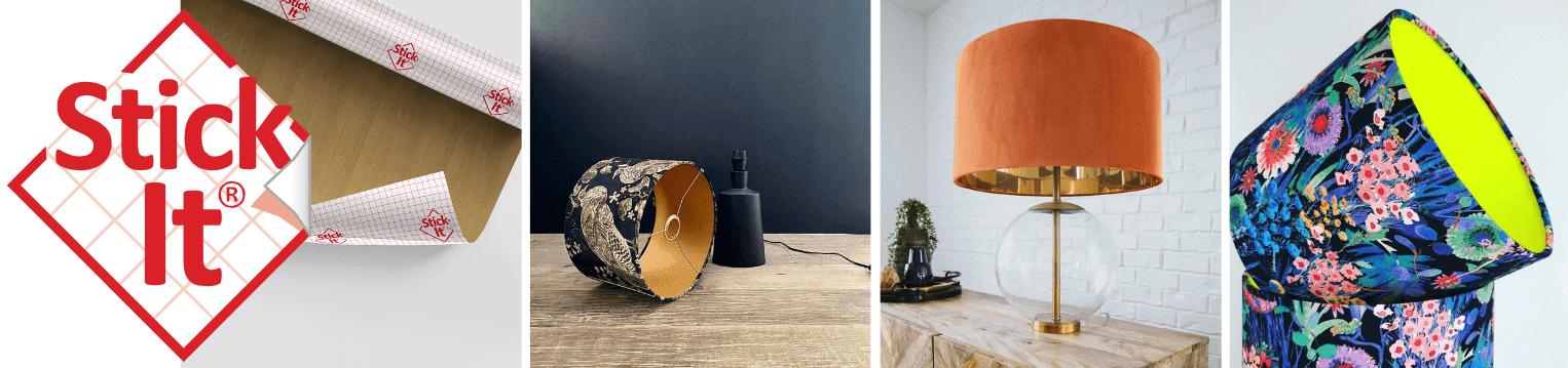 Images of lampshades using the Stick-it self-adhesive panel