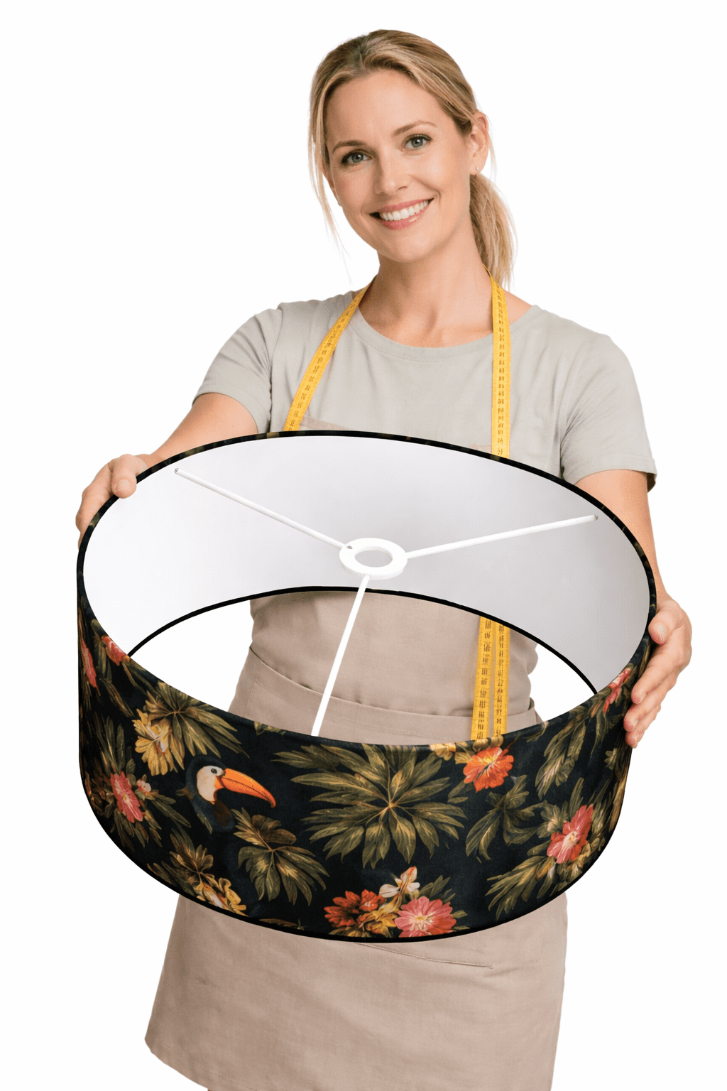 White satin lampshade lining