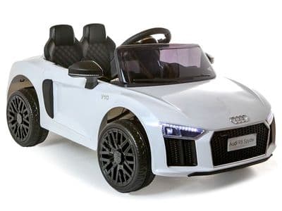 12v Electric White Audi R8 Spyder Licensed Model Ride on Car with Parental Control