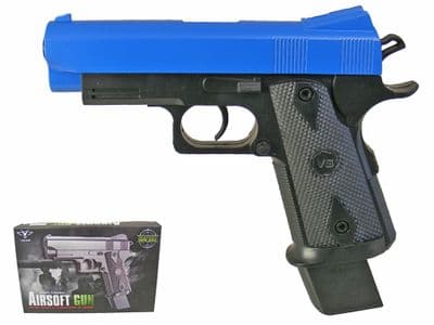 2112-A1 BB Gun 1911 Compact 4.3 Hi-Capa Replica Spring Airsoft Pistol Black 2 Tone