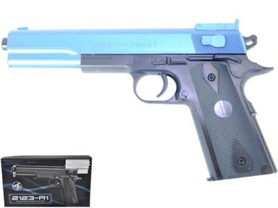 2123-A1 BB Gun Colt 1911 Long Replica Spring Airsoft Pistol Black 2 Tone