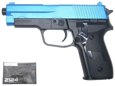 2124 BB Gun Sig Sauer P228 Replica Spring Airsoft Pistol Black 2 Tone