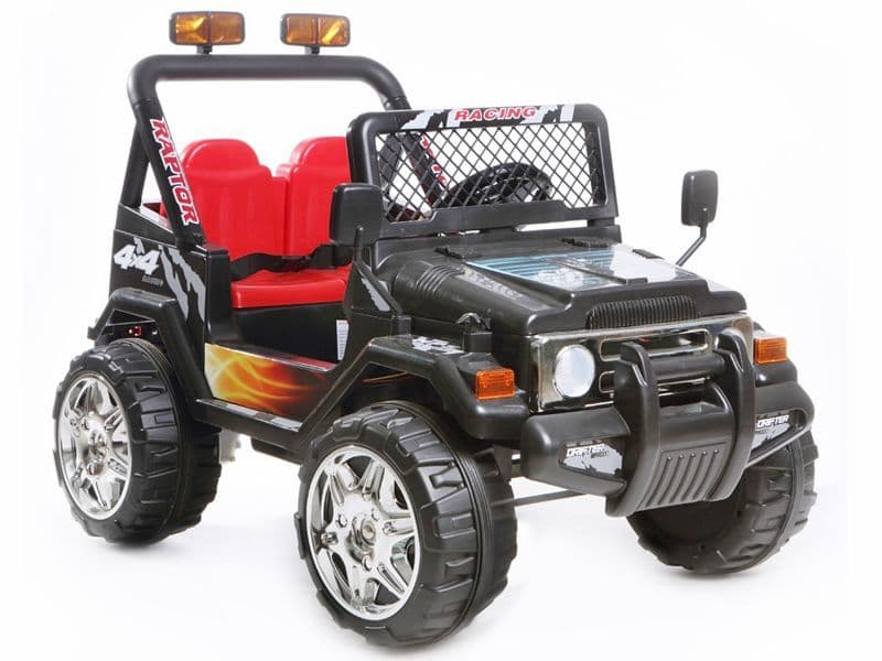 4x4 Truck Style Black Jeep Kids Sit & Ride In Toy Car 12v Battery Powered