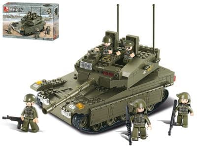 Army Battle Tank Military Vehicle Bricks Blocks Construction Toy Sluban M38-B0305