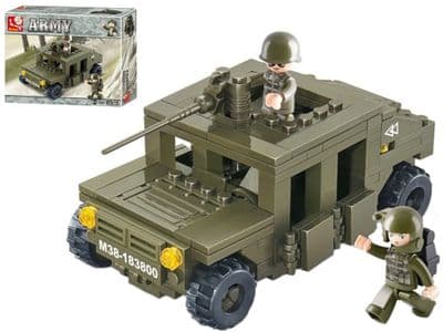 Army Hummer Military Humvee Vehicle Bricks Blocks Toy Sluban M38-B0297