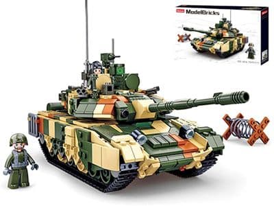 Army Large Battle Tank Military Vehicle Bricks Blocks Toy Sluban M38-B0756