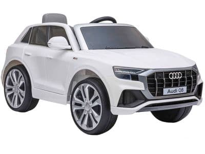 Audi Q8 Quattro SUV Licensed 12v Electric Ride on Car White with Parental Control