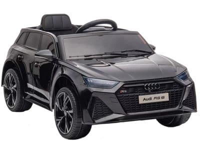 Audi RS6 Black Licensed 12v Electric Ride on Toy Car with Parental Control