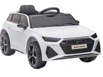 Audi RS6 White Licensed 12v Electric Ride on Toy Car with Parental Control
