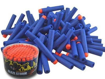 Blaze Storm 100 Eva Foam Soft Dart Toy Bullets Refill Orange & Blue in Tub