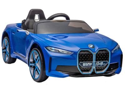 BMW i4 Metallic Blue Licensed 12v Electric Ride On Toy Car with Parental Control