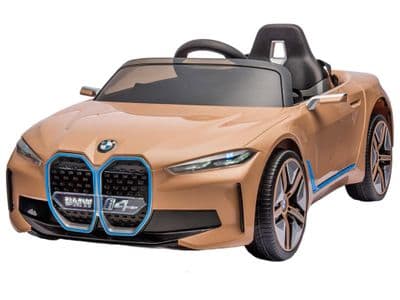BMW i4 Metallic Gold Licensed 12v Electric Ride On Toy Car with Parental Control