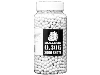 Bulldog 2000 x 30g x 6mm White Polished Airsoft BB Gun Pellets In Tub