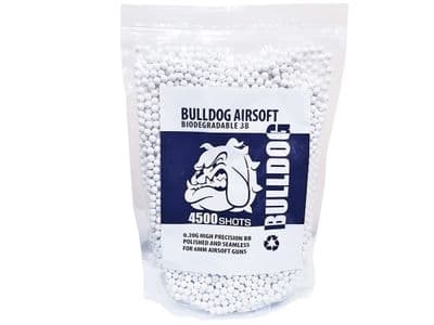 Bulldog 4500 x 20g x 6mm White Biodegradable Polished Airsoft BB Gun Pellets In Bag